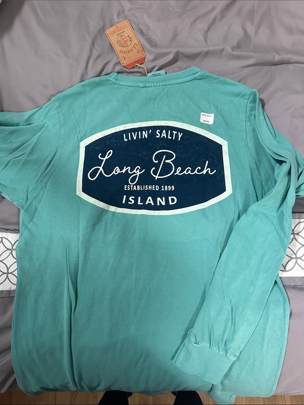 Long Beach Island 'Livin' Salty' Long Sleeve Tee - Teal